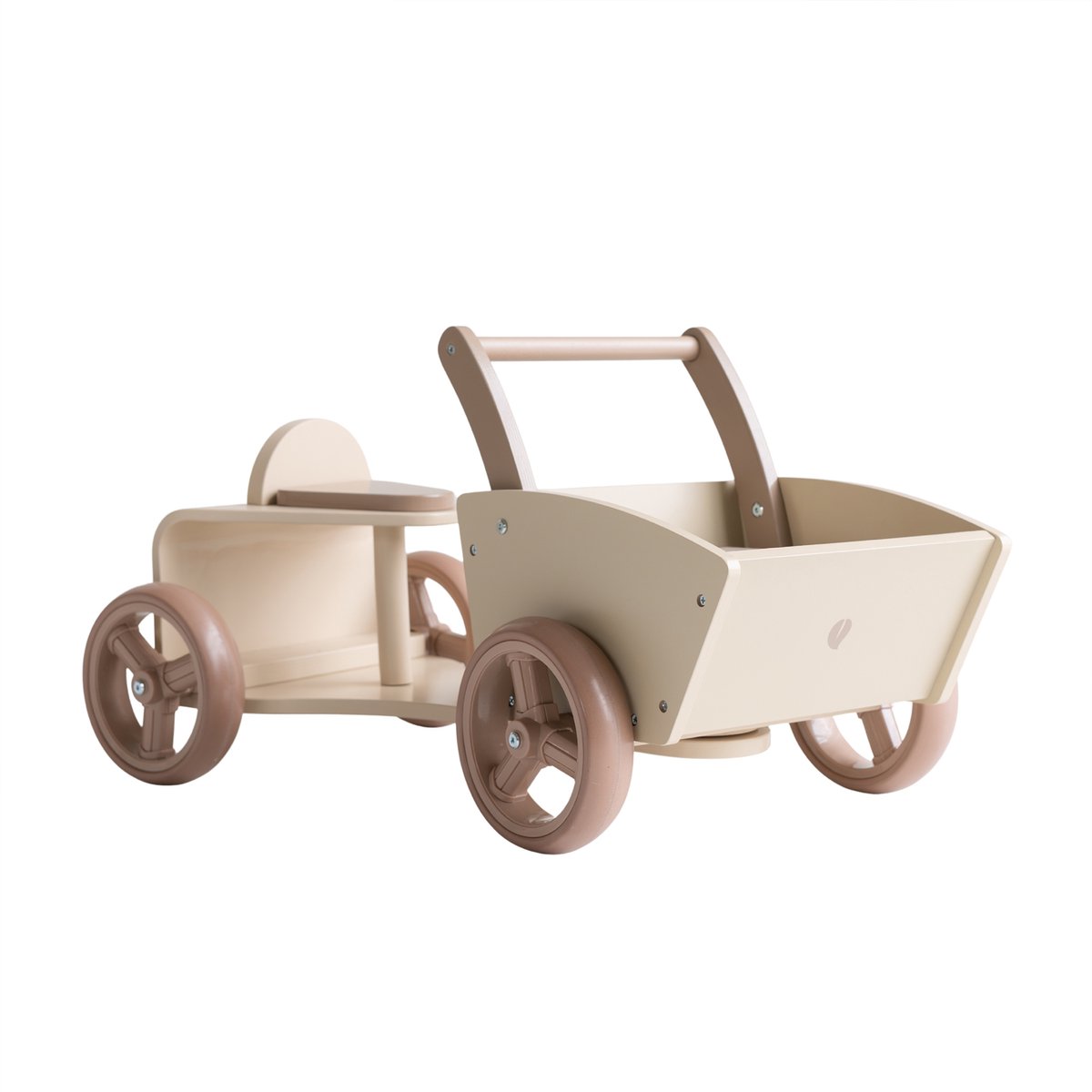 Babiem® Bakfiets Moos - Inclusief Accessoires - Houten Loopfiets met Bak - vanaf 1 jaar - Off white Loopfiets kopen online