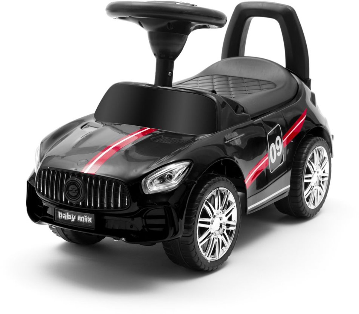 Baby Mix - Kinderloopauto - Zwart - Sportwagen - Met afneembaar stuur - Comfortabele zitting - Voor binnen en buiten - Kinderauto - Loopauto - Speelgoed - Kindermobiliteit - Peuterauto Loopauto kopen online