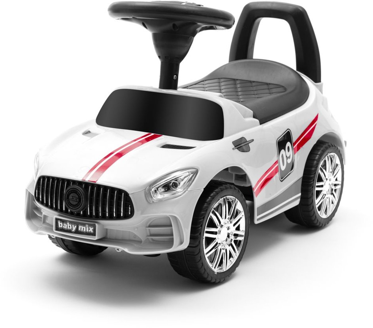 baby mix loopauto sportief ontwerp met rugleuning glanzende velgen race uitstraling speelauto kinderen voortduwen loopauto voor kinderen witte loopauto