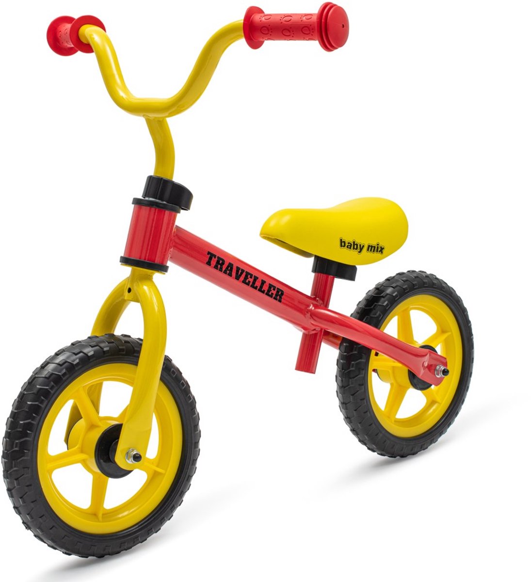 Baby Mix - Loopfiets - Rood - Ergonomisch Zadel - Evenwicht en Coördinatie - Kleurrijk Design - Peuterfiets - Kinderfiets - Loopwiel - Fietsen zonder Pedalen - Sportieve Loopfiets Loopfiets kopen online