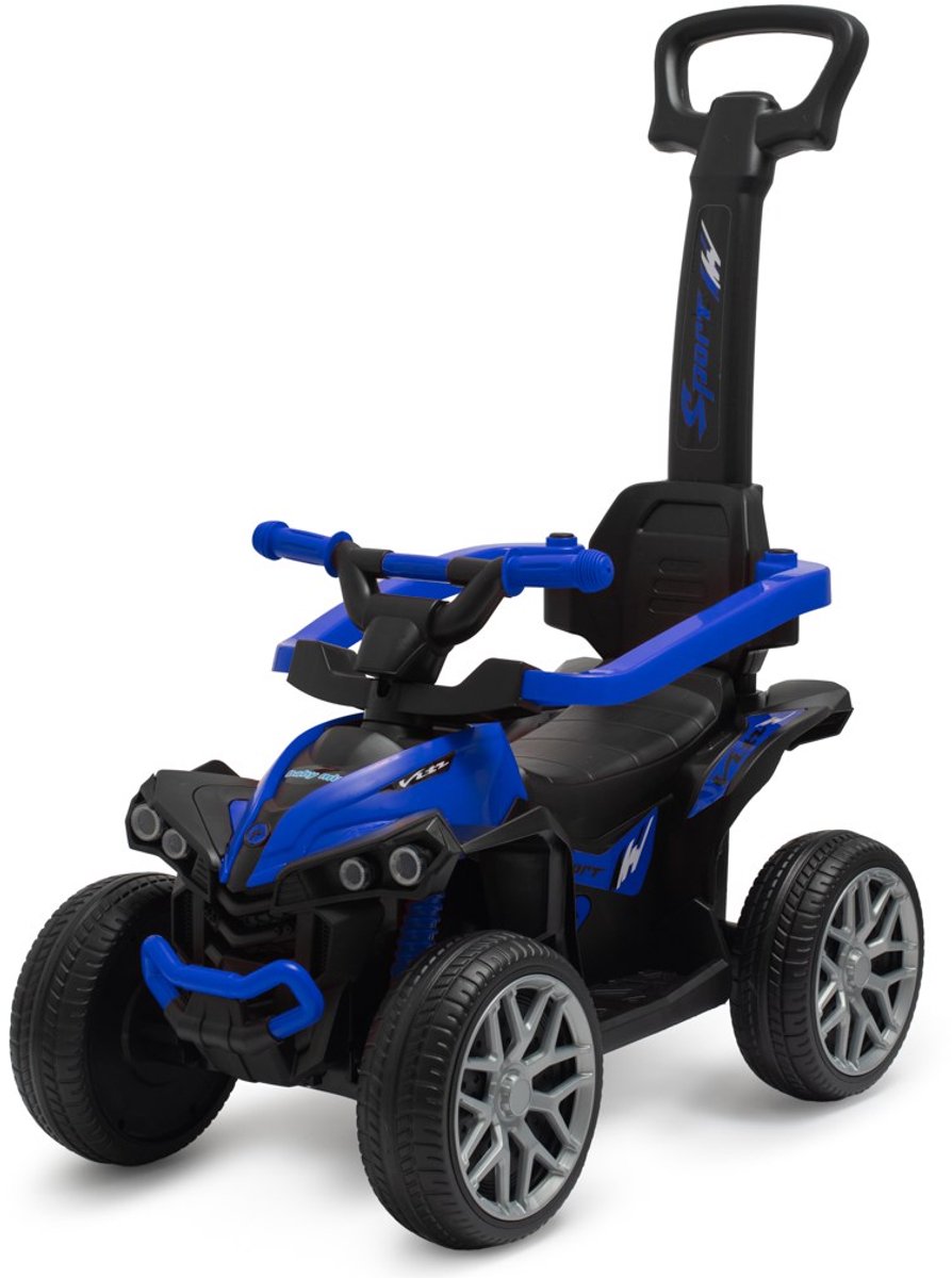 Baby Mix - Speelgoedauto - Loopauto - Blauw/Zwart - Quad Design - Duwstang Met Handvat - Robuuste Wielen - Duwauto - Kinderauto - Buitenspeelgoed - ATV Loopauto - Stabiliteit Loopauto kopen online