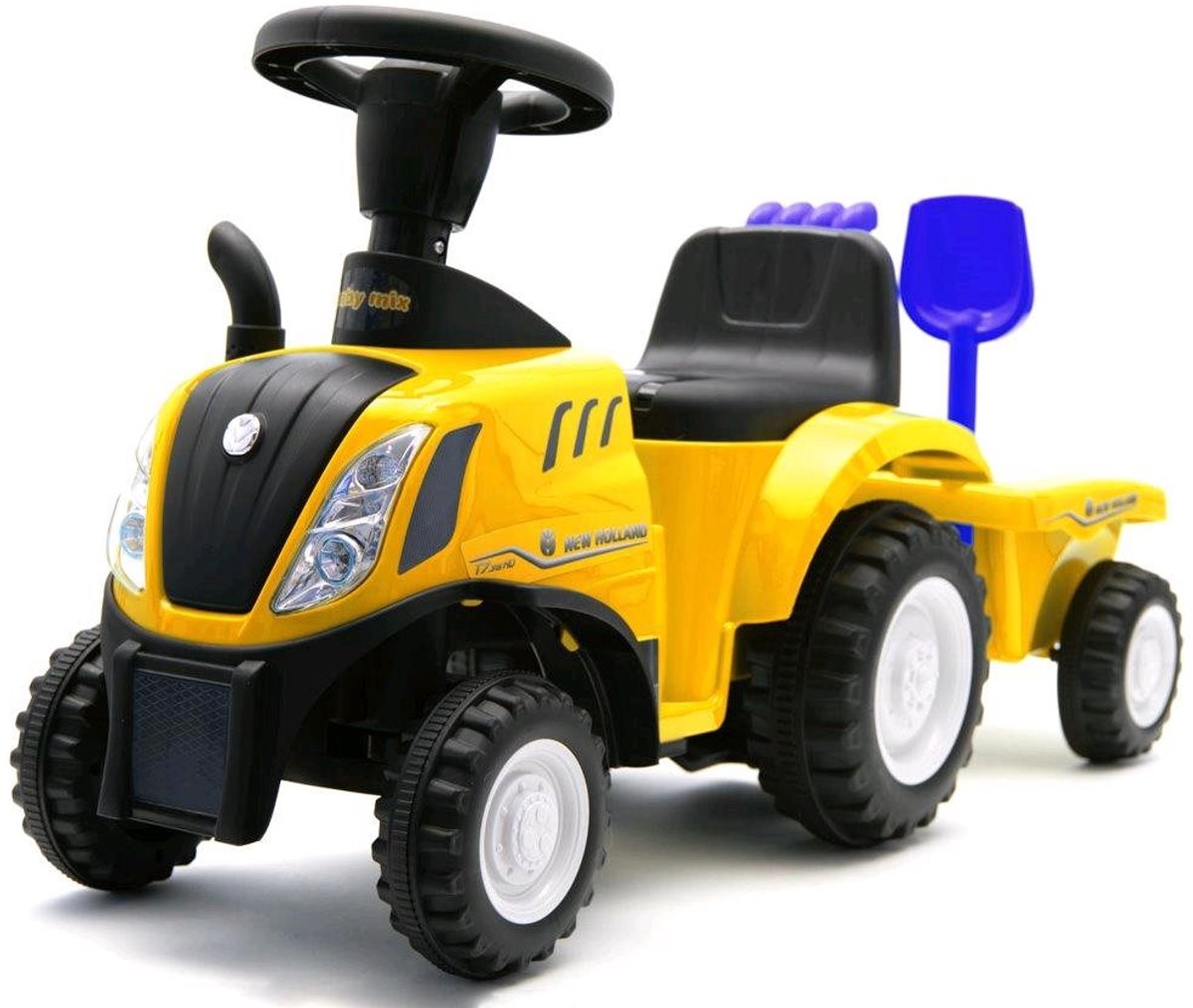 Baby Mix - speelgoedtractor - geel - met aanhanger - inclusief schep - realistisch ontwerp - traktorspel - speelvoertuig - kindertractortje - speelgoedtractor - buitenspeelgoed Loopauto kopen online