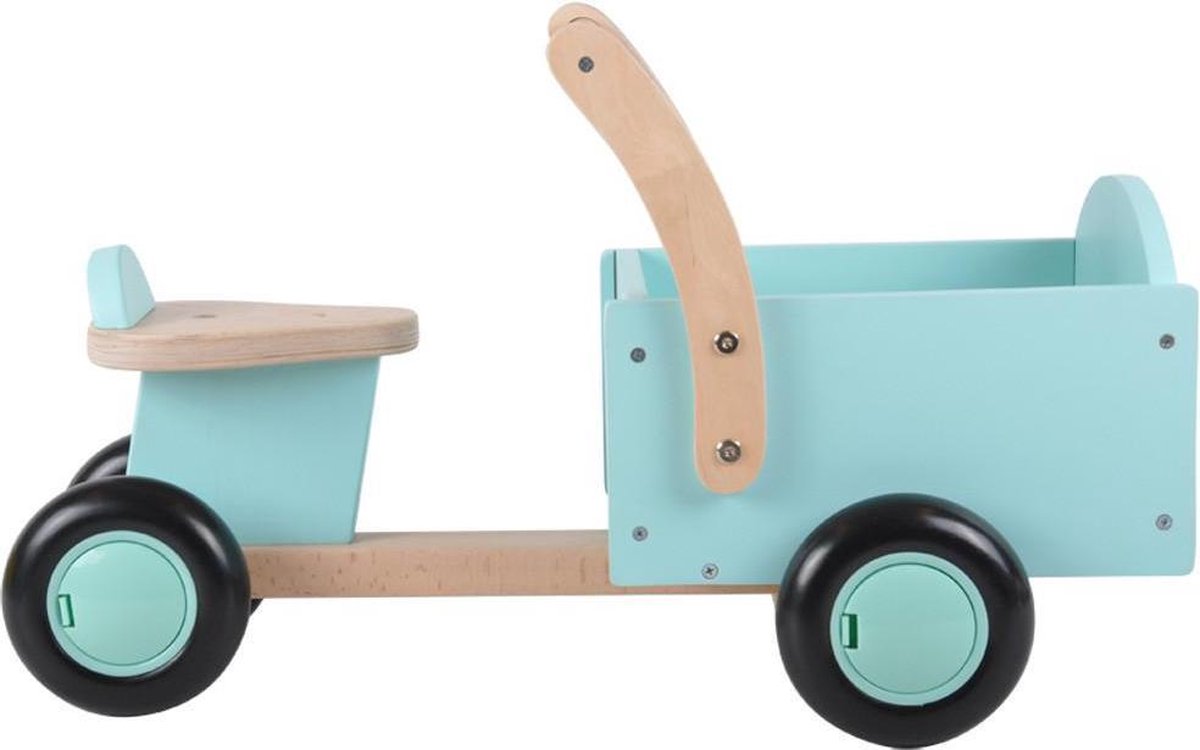 Bandits & Angels Bakfiets Loopfiets Hout Little Rider Mint vanaf 1 jaar - Voor Jongens en Meisjes - Ride-On Houten Bakfiets - Houten Loop Fiets Mint - Geluidsarme Wielen - Kraamcadeau Loopfiets kopen online