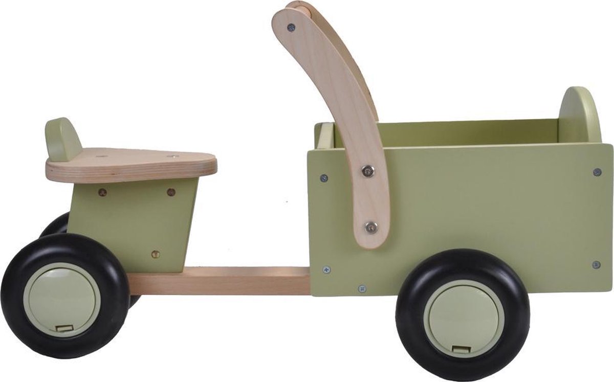 bandits angels bakfiets loopfiets hout little rider retro green vanaf 1 jaar voor jongens en meisjes ride on houten bakfiets houten loop fiets groen geluidsarme wielen kraamcadeau