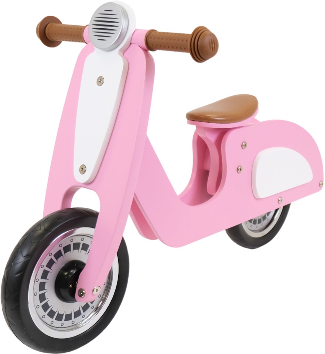 bandits angels italian rider loopfiets hout roze limited edition vanaf 2 jaar voor meisjes houten loop fiets roze ride on retro scooter tweewieler geluidsarme wielen verstelbaar zadel