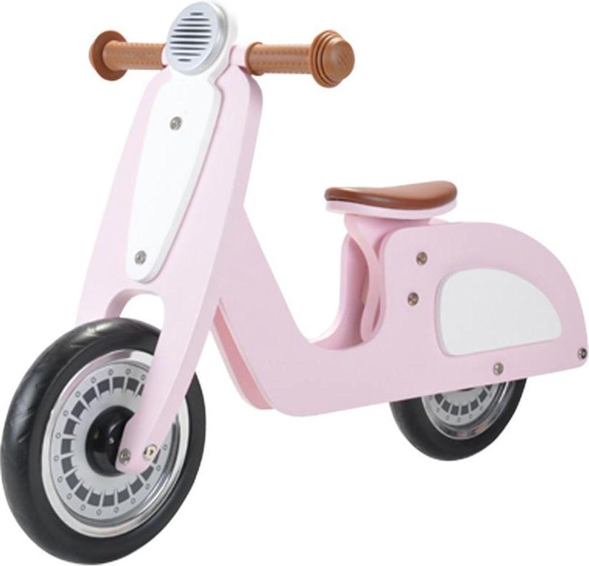 bandits angels italian rider loopfiets hout roze vanaf 2 jaar voor meisjes houten loop fiets roze ride on retro scooter tweewieler geluidsarme wielen verstelbaar zadel