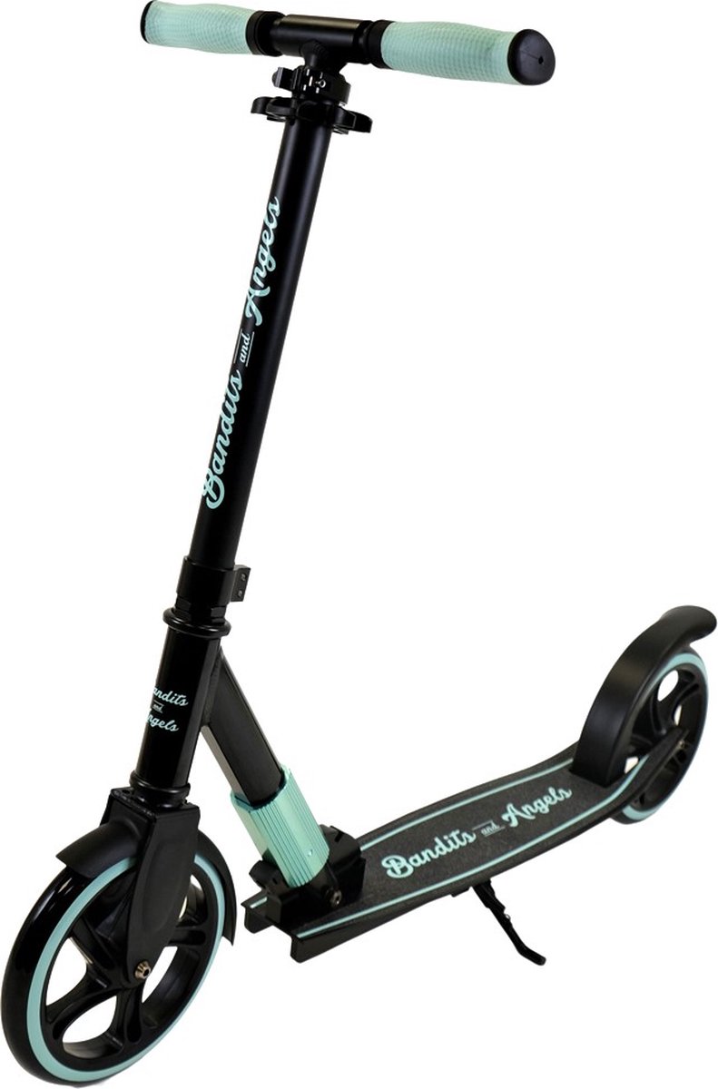 Bandits & Angels Kinderstep Black Racer 205 Mint Groen vanaf 5 Jaar voor Jongens en Meisjes - Step voor Kinderen - Inklapbaar - Verstelbaar stuur - Stepje met Voetrem Step kopen online