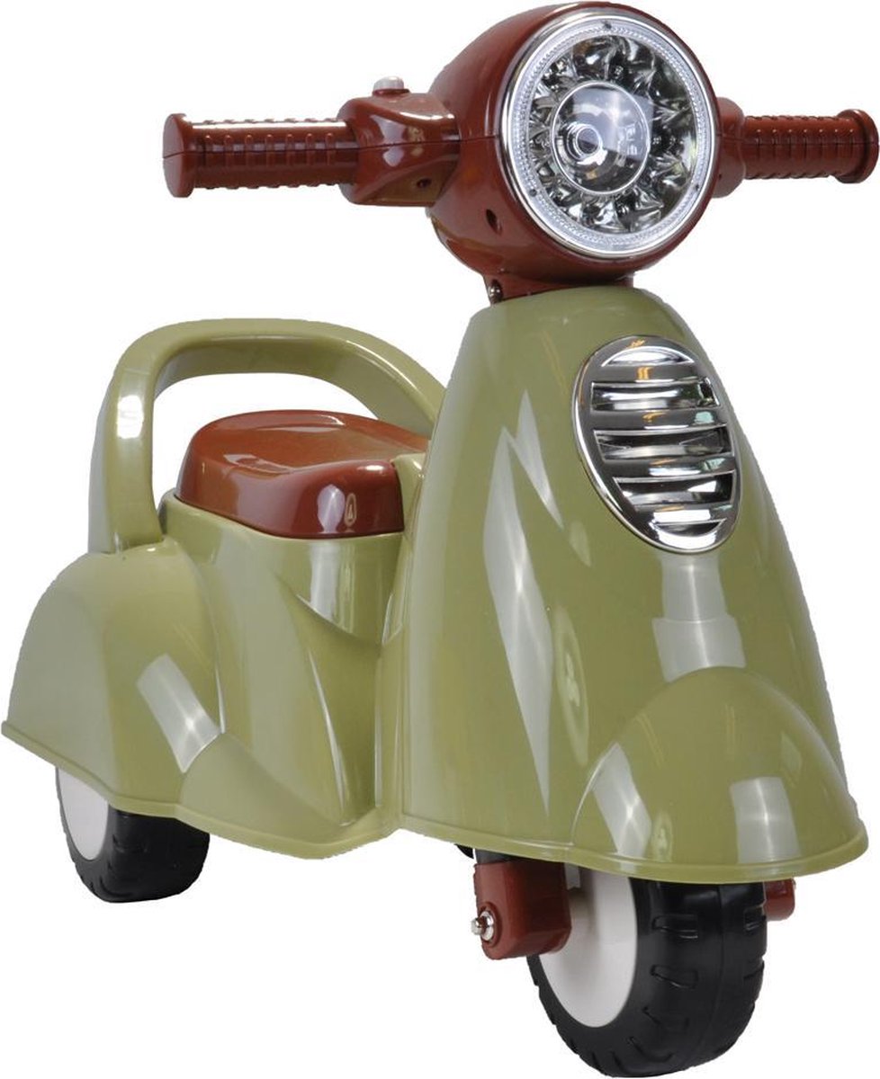 Bandits & Angels Loopauto Scooter Retro vanaf 1 jaar voor Jongens en Meisjes Groen - Loop Scooter met Claxon - Voor Binnen en Buiten - Met Opbergruimte Loopmotor kopen online