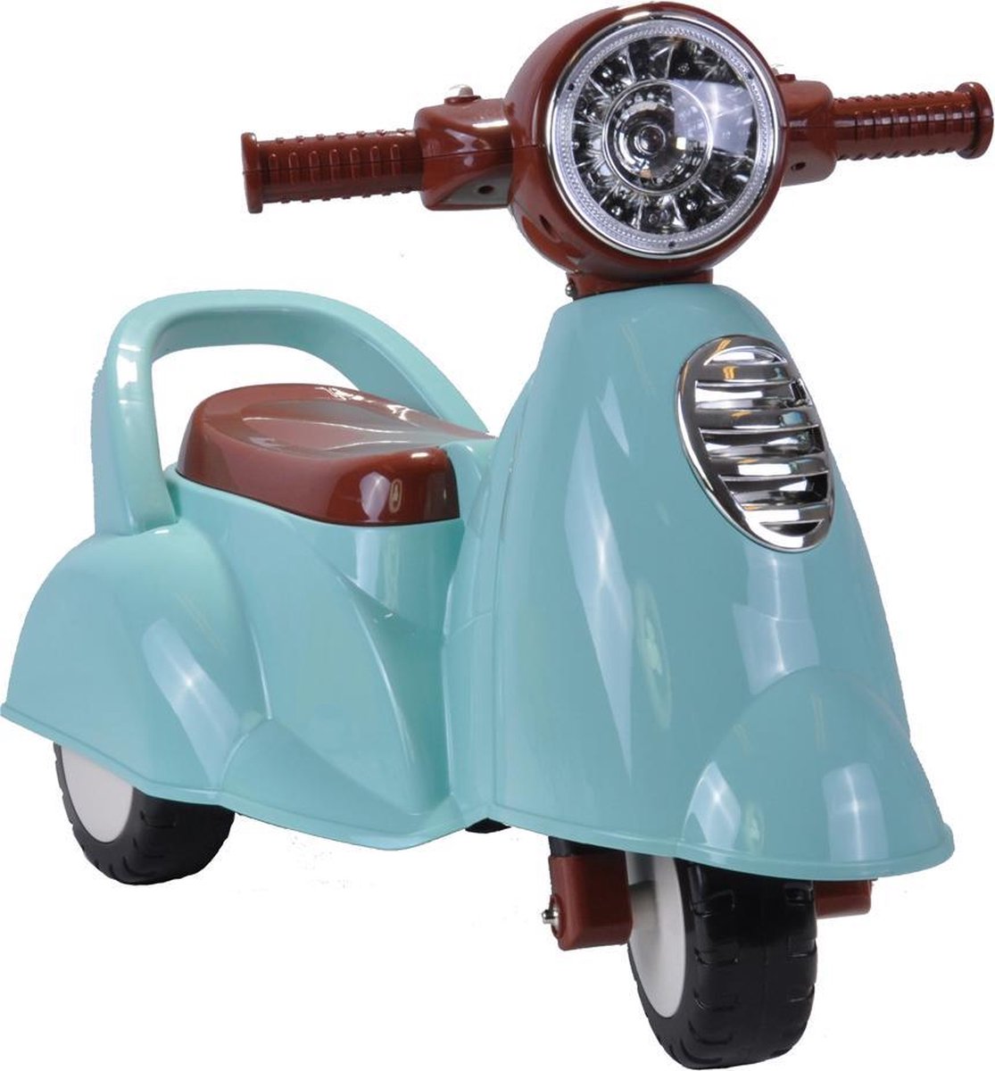 Bandits & Angels Loopauto Scooter Retro vanaf 1 jaar voor Jongens en Meisjes Mint - Blauwe Loop Scooter met Claxon - Voor Binnen en Buiten - Met Opbergruimte Loopmotor kopen online