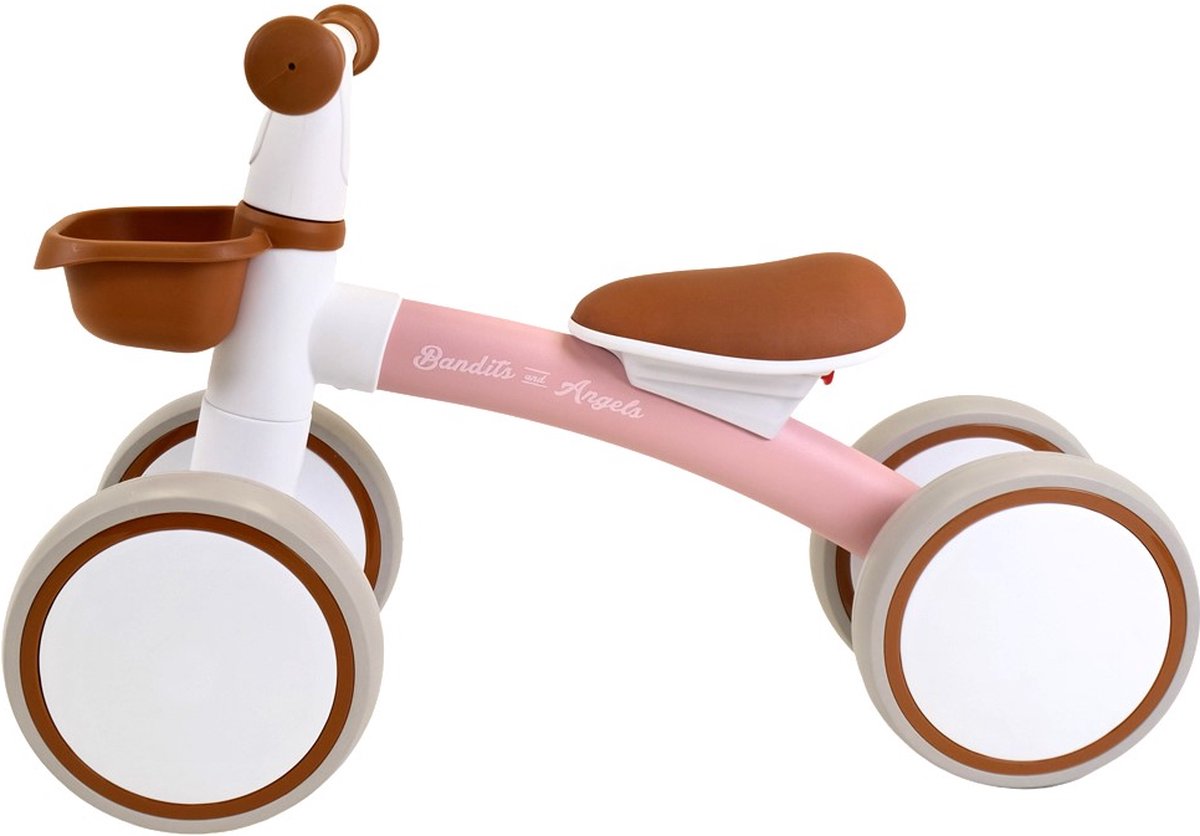 bandits angels loopfiets first rider roze vanaf 1 jaar voor jongens en meisjes metaal roze loop fiets compact en veilig voor binnen en buiten