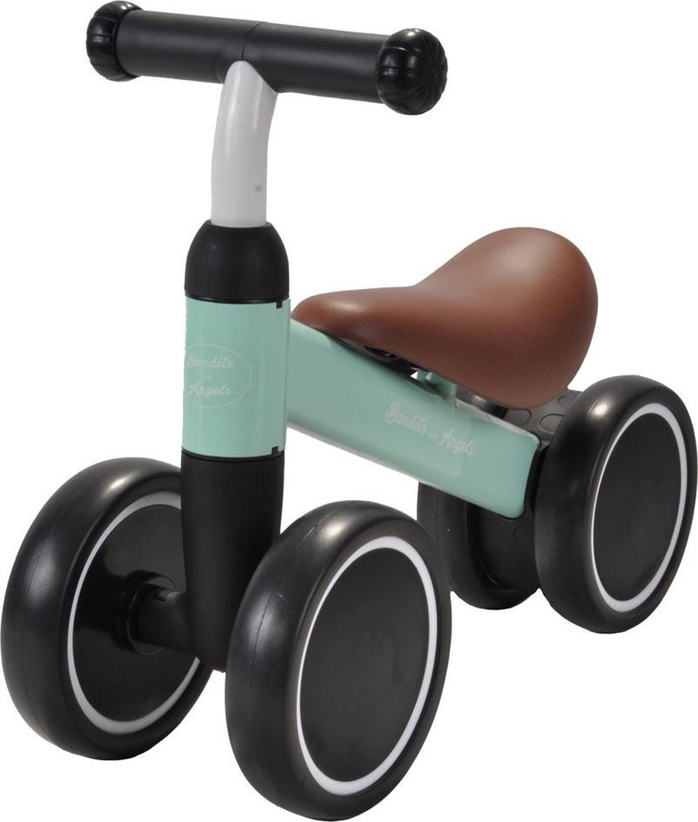Bandits & Angels Loopfiets Little Starter Mint vanaf 1 Jaar voor Jongens en Meisjes - Metaal - Mintgroene Loop Fiets - Compact en Veilig voor Binnen en Buiten Loopfiets kopen online