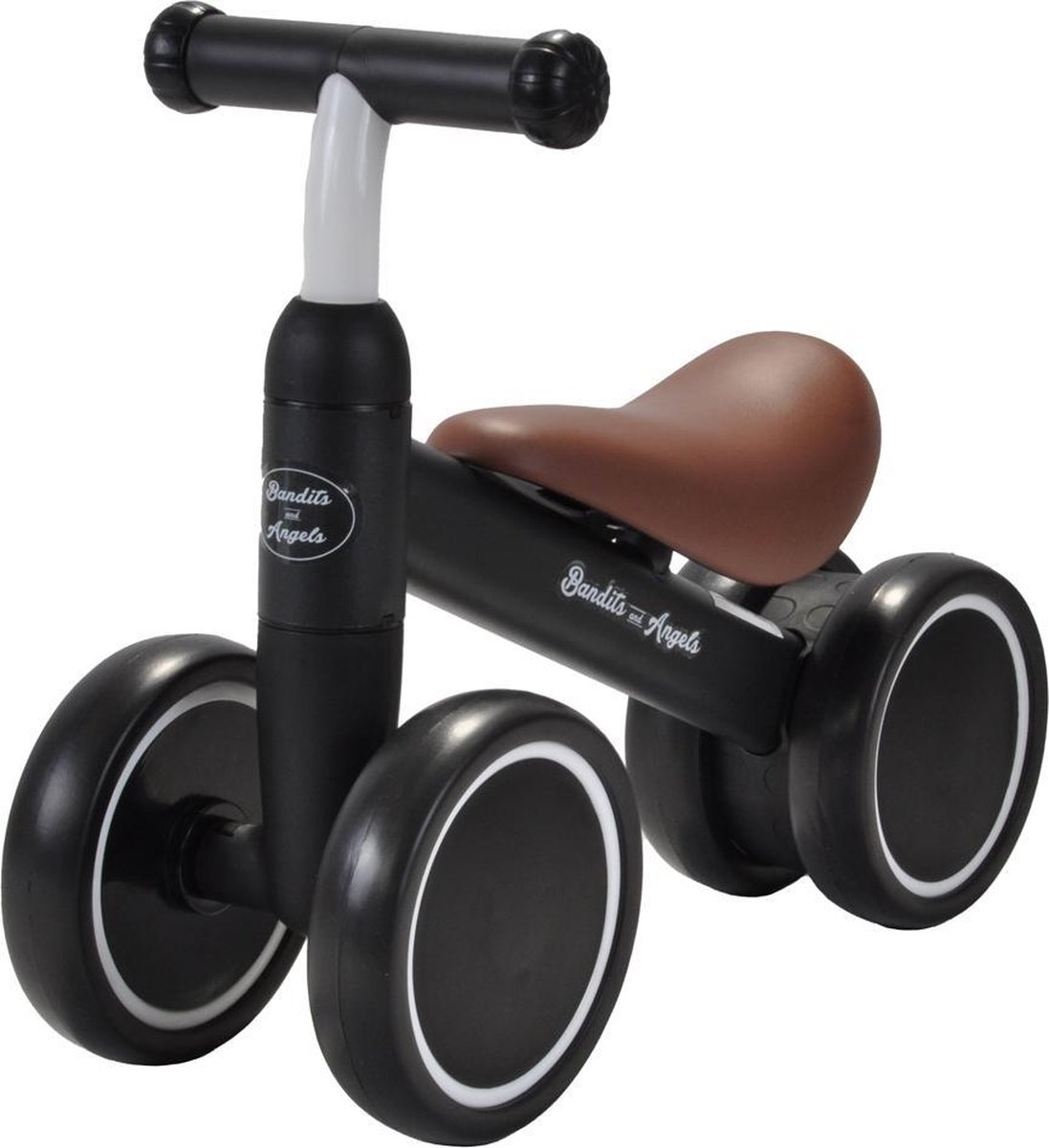Bandits & Angels Loopfiets Little Starter Zwart vanaf 1 Jaar voor Jongens en Meisjes - Metaal - Zwarte Loop Fiets - Compact en Veilig voor Binnen en Buiten Loopfiets kopen online