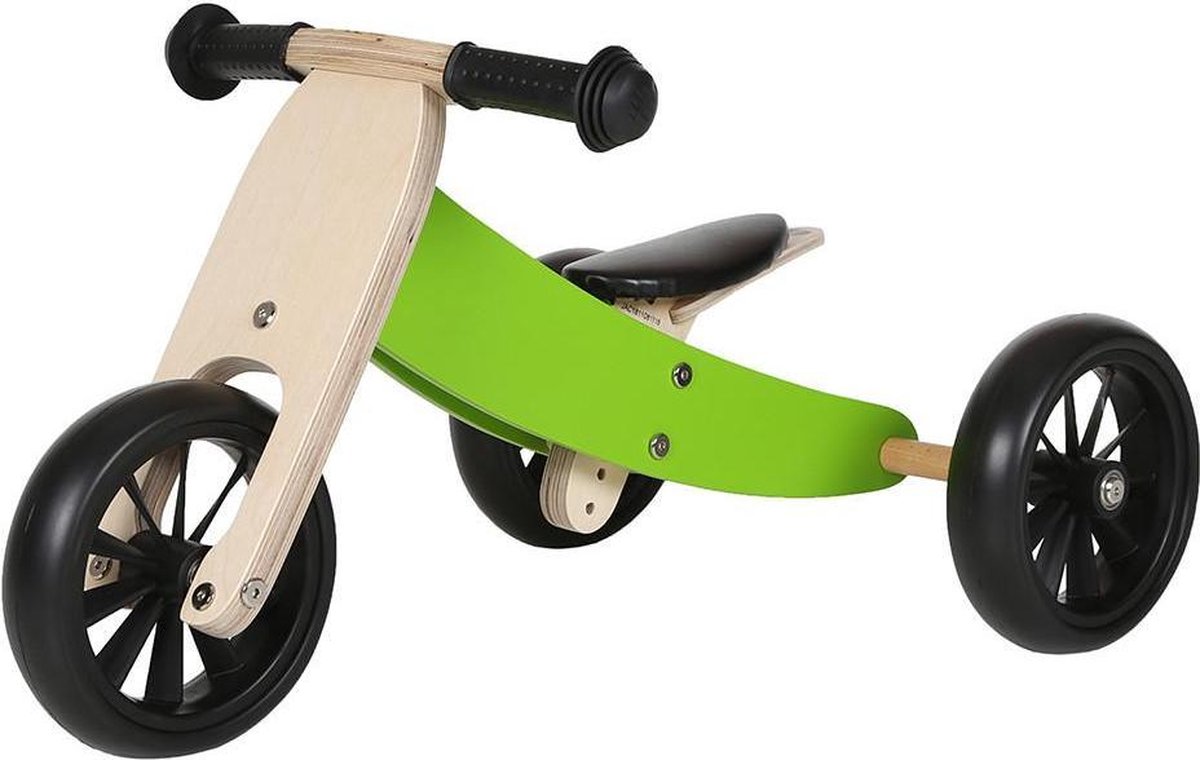 bandits angels loopfiets smart bike 4in1 groen 1 jaar jongens en meisjes hout groen