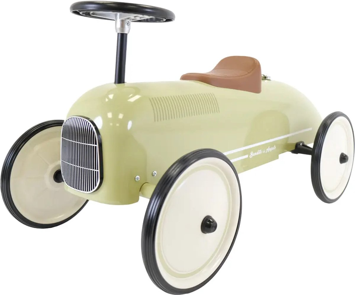 Bandits & Angels Metalen Loopauto Oldtimer Retro Groen vanaf 1 Jaar voor Jongens en Meisjes - Loop Auto voor Kinderen Retro Green - voor Binnen en Buiten Loopauto kopen online