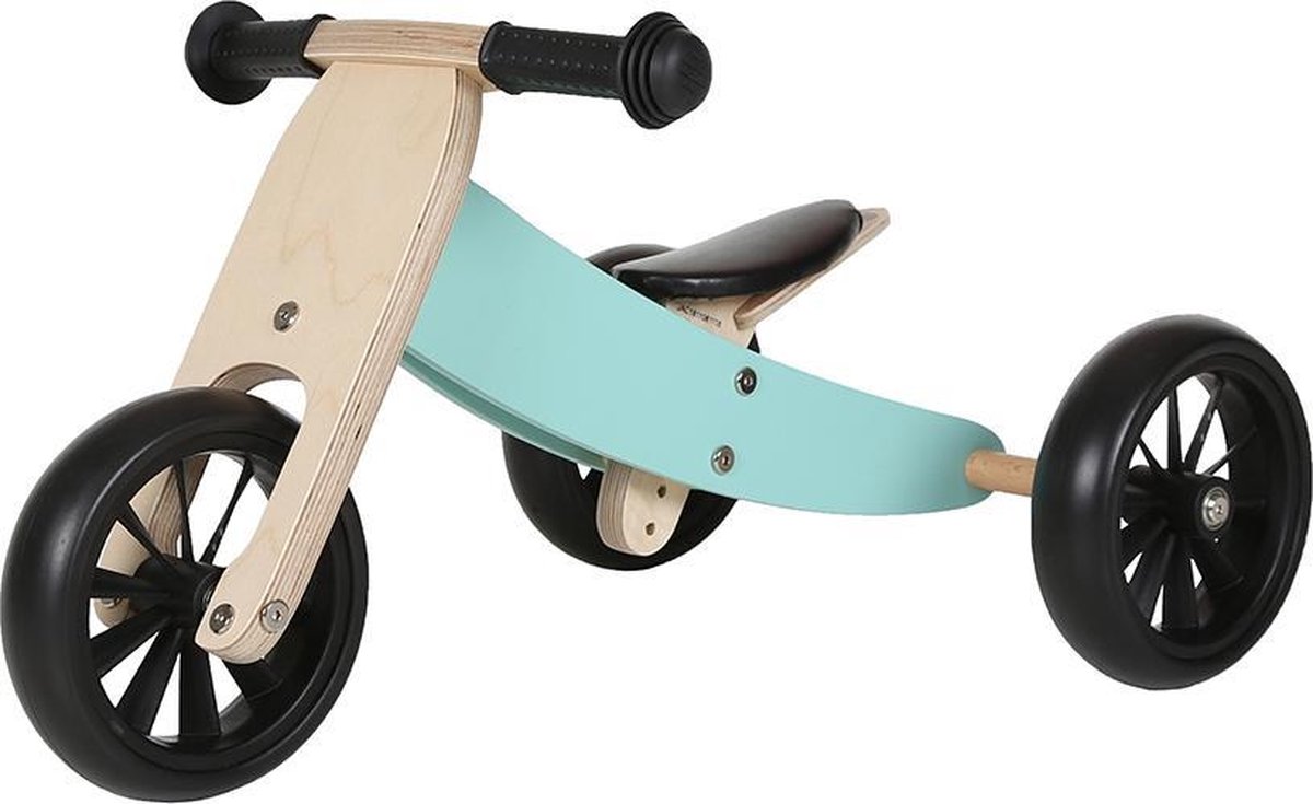 bandits angels smart bike loopfiets hout 4 in 1 mint vanaf 1 jaar voor jongens en meisjes houten loop fiets omkeerbaar in driewieler en tweewieler verstelbaar zadel