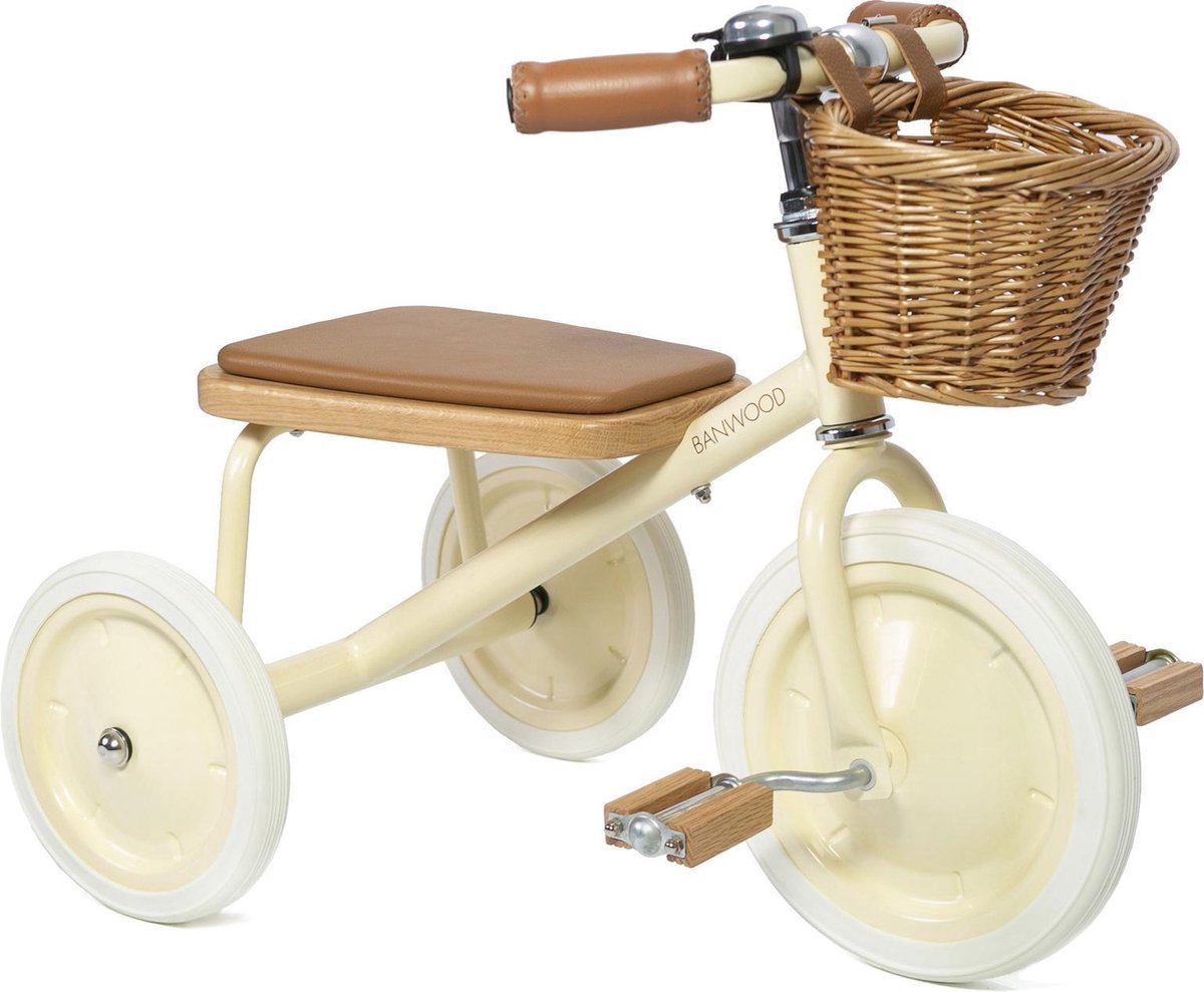 Banwood Trike Driewieler Met Duwstand En Mandje | Cream Driewieler kopen online