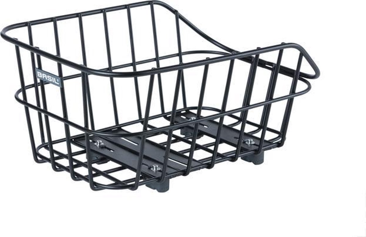 basil cento alu wsl fietsmand achter aluminium inclusief bevestigingssysteem zwart 22 liter