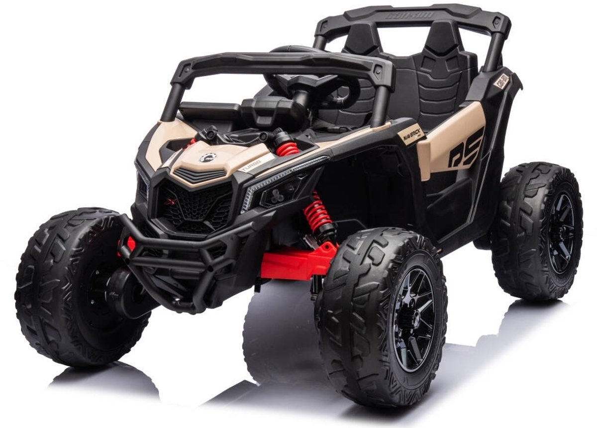 Battery voertuig Maverick Khaki – 24V kinderquad / buggy met 4 motoren, afstandsbediening & muziekfunctie Accuvoertuig kopen online