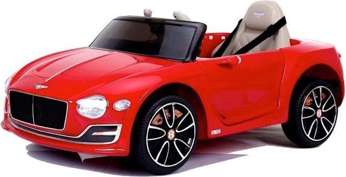 bentley exp elektrische kinderauto rood 1 persoons kinderauto afstand bestuurbaar muziek module 12v kunst leder zitje rubberen banden