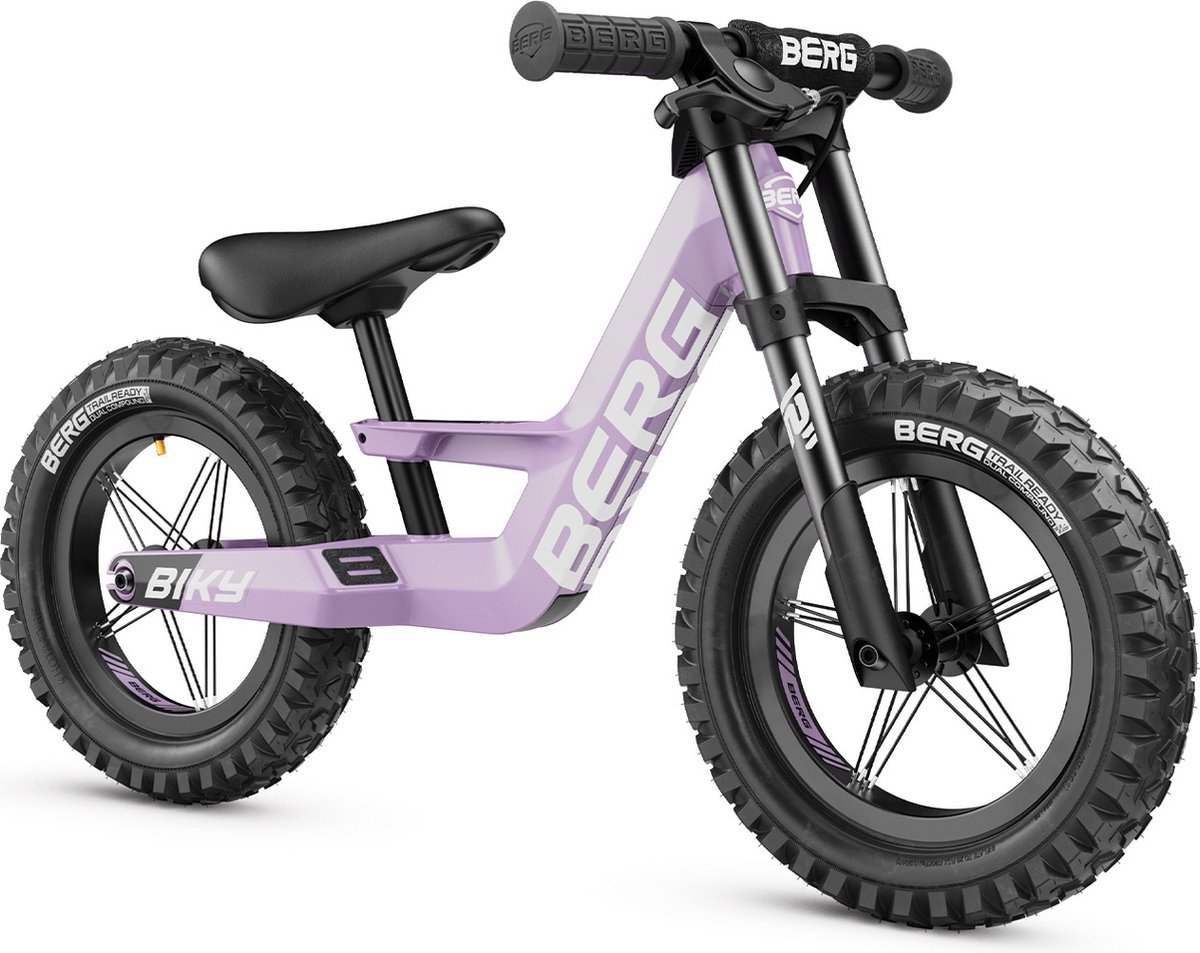 BERG Biky Cross Purple Loopfiets - 12 inch - Magnesium frame - Incl. Handrem - Verstelbaar Zadel - 2 tot 5 jaar - Paars Loopfiets kopen online