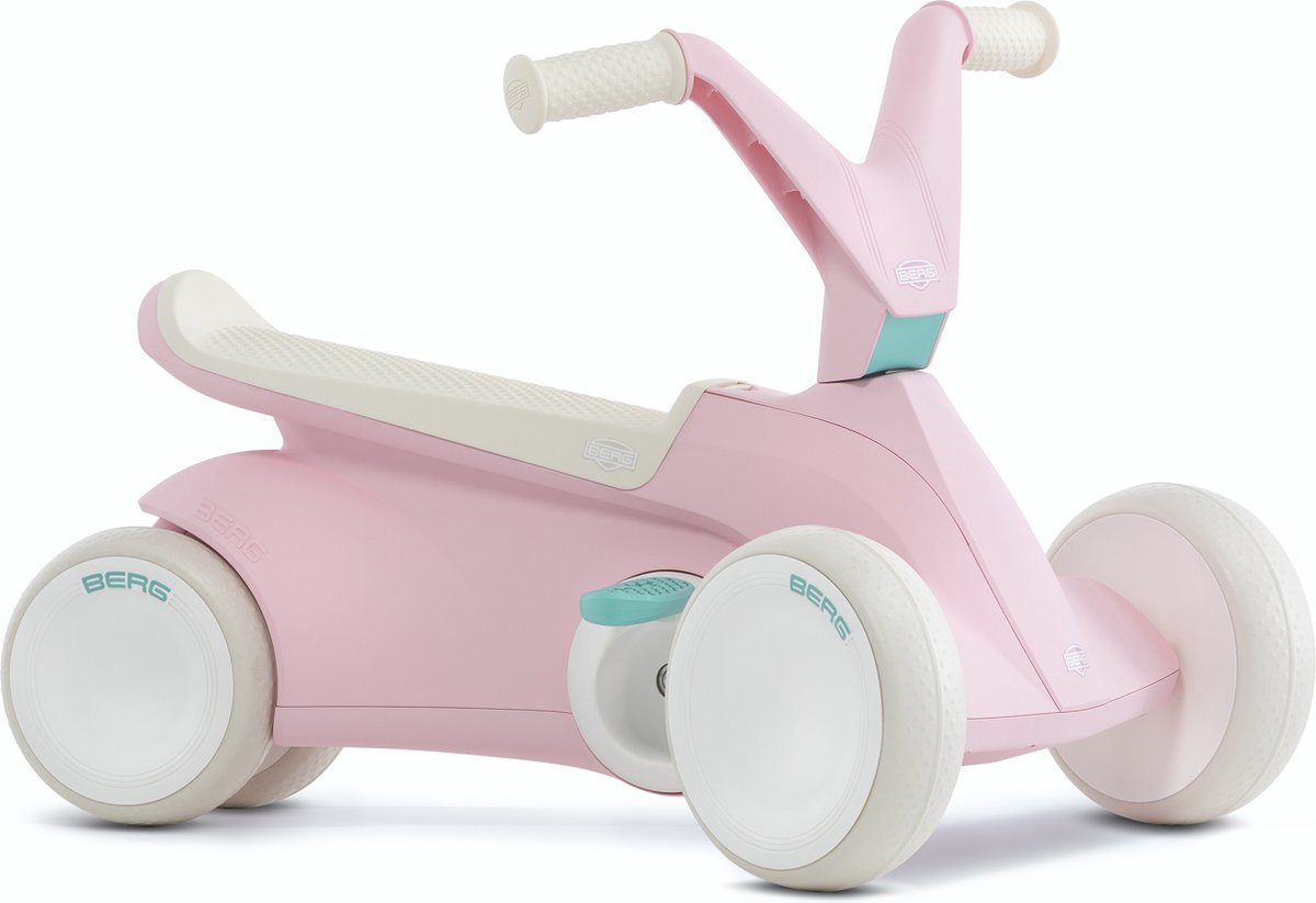 berg go loopauto 10 tot 30 maanden uitklapbare pedalen roze