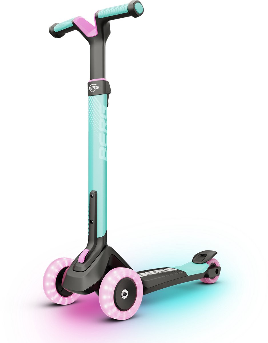 berg nexo kinderstep 2 tot 12 jaar mint opvouwbaar in hoogte verstelbaar incl led deck led wielen
