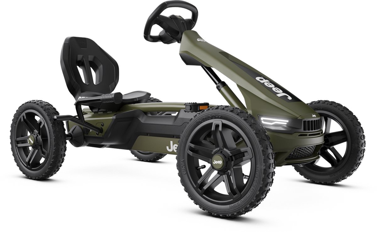 BERG Rally Jeep® Cherokee Skelter - Verstelbare stoel - Soundbox Race - LED Verlichting - 4+ Jaar - Groen Skelter kopen online