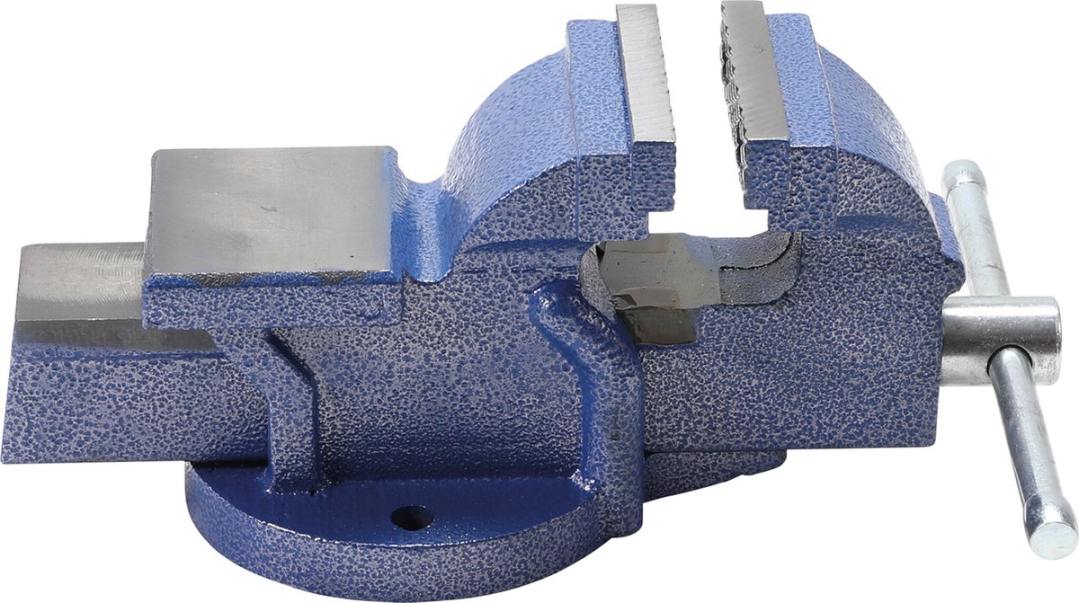 bgs bankschroef 75 mm gekartelde bek draaimechanism 360 graden vaste en beweegbare bek