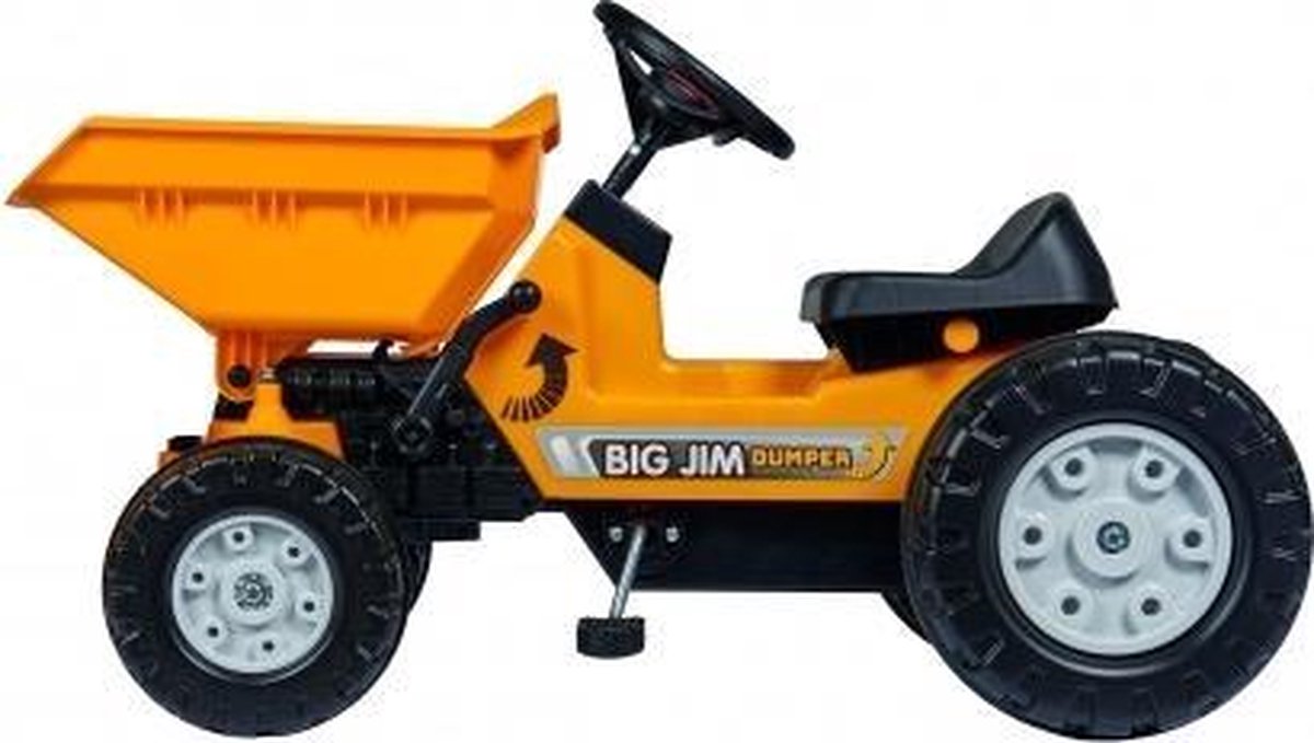 Big - Jim Dumper Traptractor - Kiepwagen - Vanaf 3 jaar - geel - driespaaks stuur - mechanische claxon Traptractor kopen online