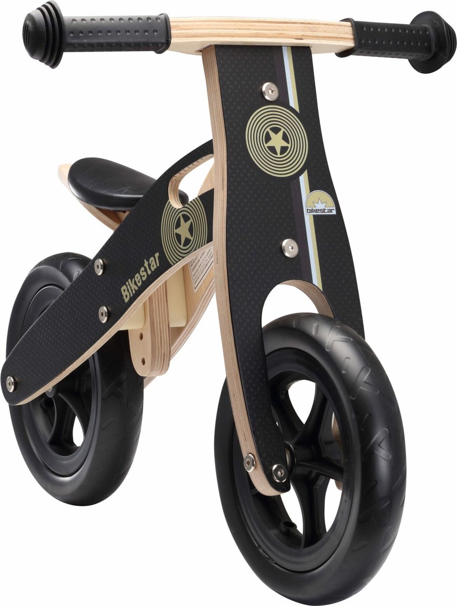 Bikestar, houten loopfiets, 10 inch wielen, zwart Loopfiets kopen online