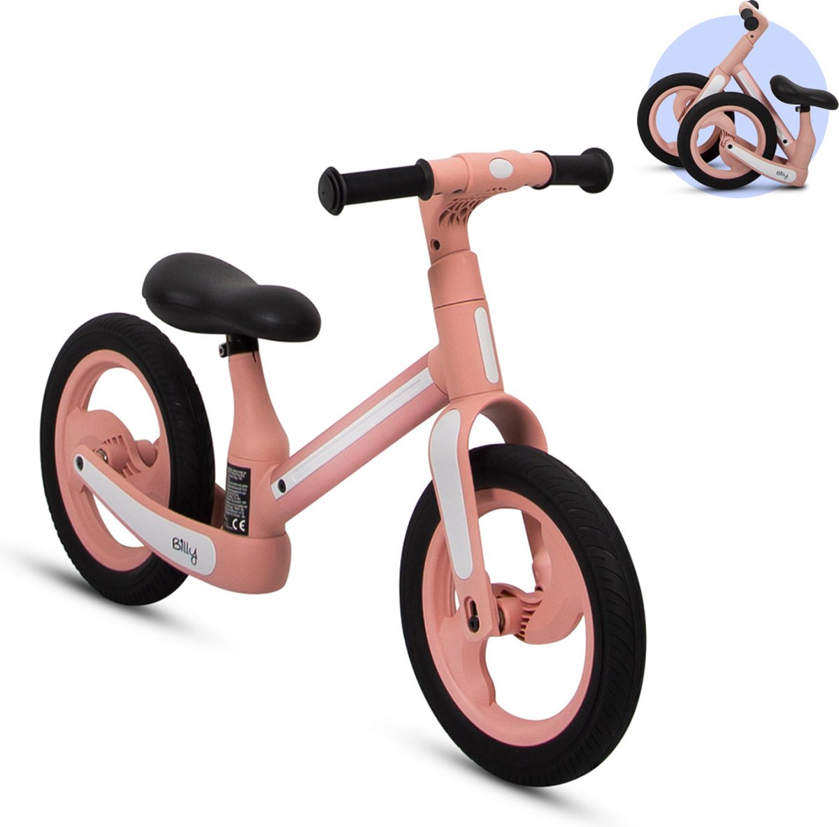 Billy Opvouwbare Loopfiets 2 - 5 Jaar Camini Roze Loopfiets kopen online