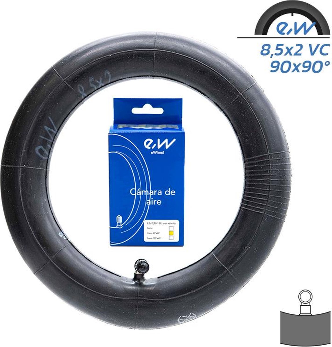 Binnenband 8.5x2 VC 90x90 ° ventiel voor Elektrische Step Buitenspeelvoertuigaccessoire kopen online