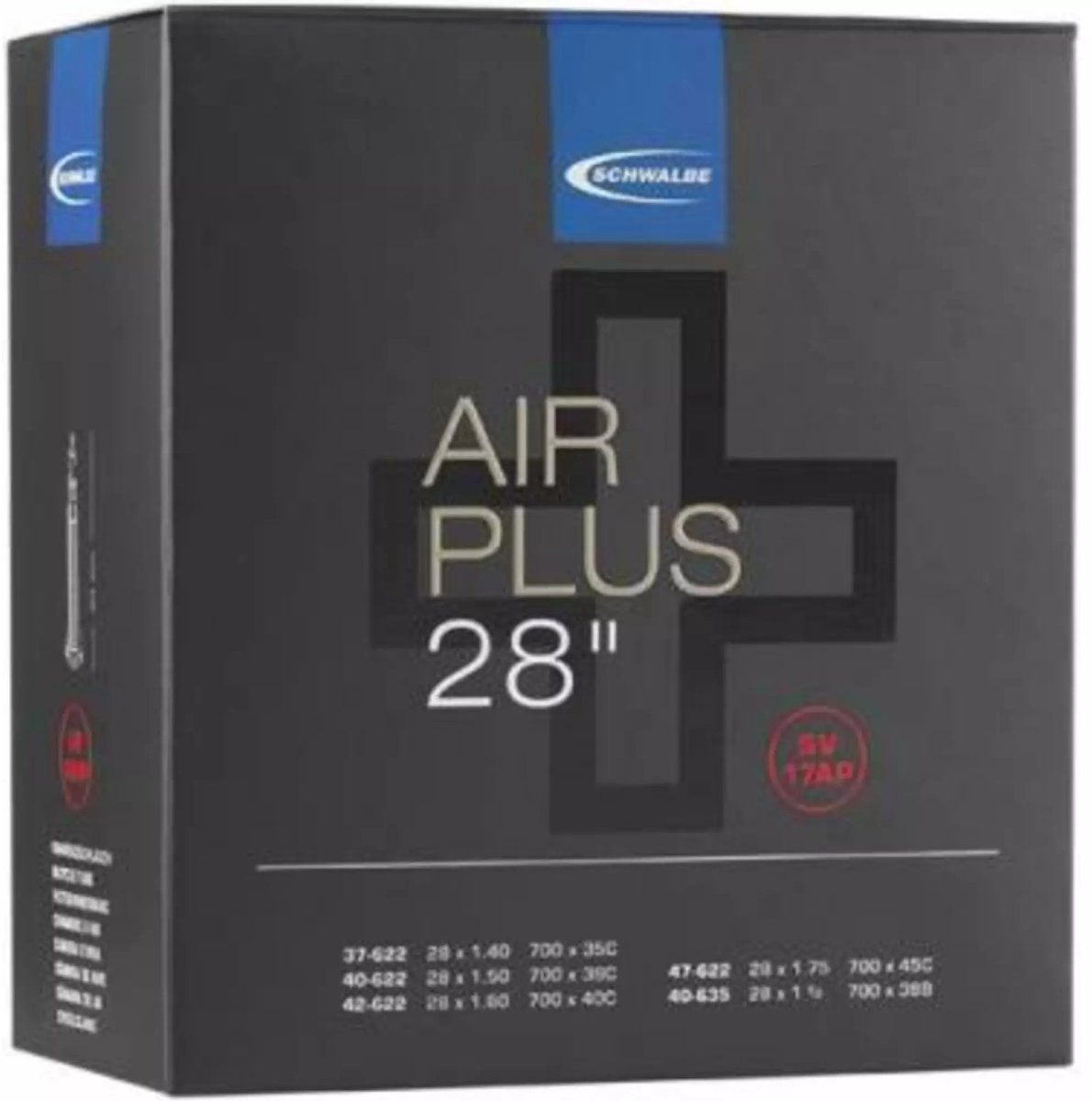 binnenband schwalbe dv17ap air plus 28 37 47 622 635 40mm ventiel