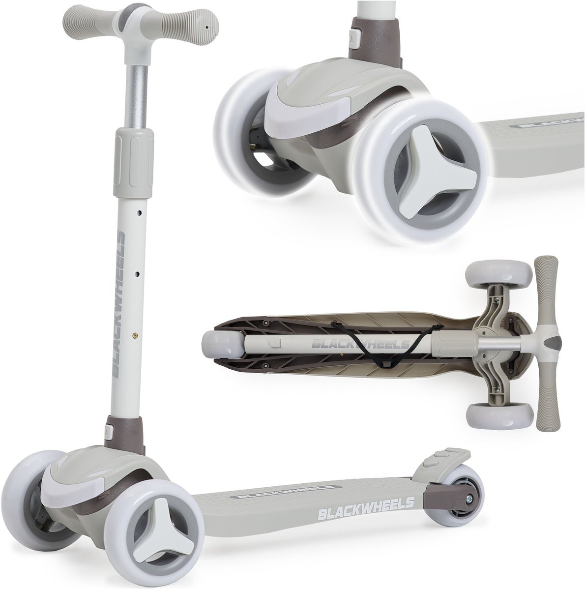 Blackwheels BLINK SOFT BEIGE Scooter Step Stuntscooter 3 LED wielen Veilig voor het kind Afstelling van het stuur vouwen Step kopen online