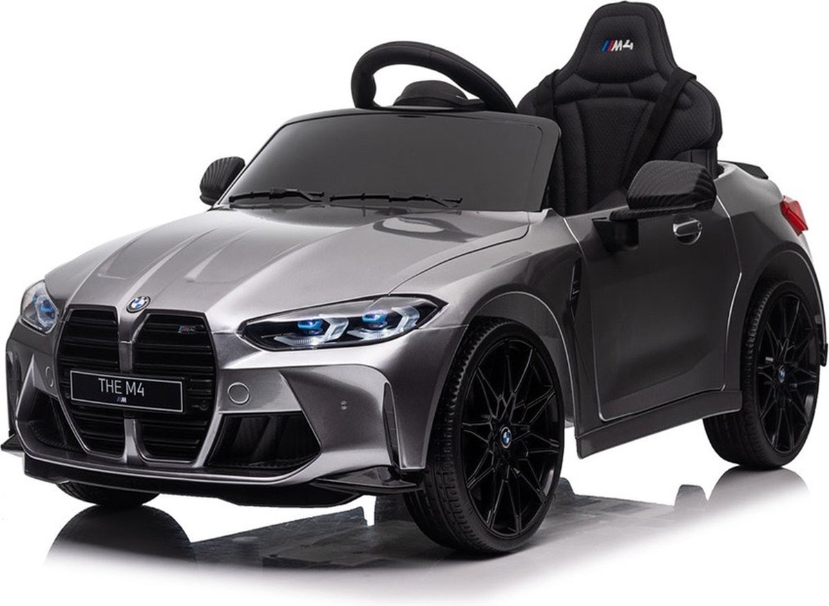BMW M4 Kinderauto Grijs | 12V Accuvoertuig kopen online