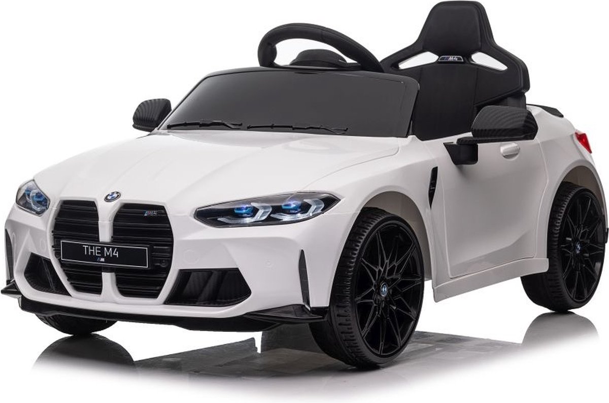 BMW M4 Kinderauto Wit | 12V Accuvoertuig kopen online