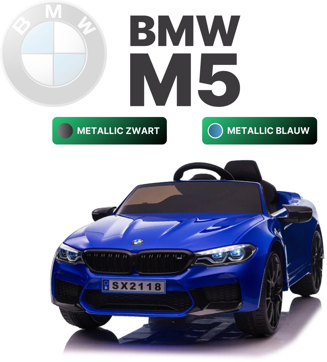 BMW M5 - Elektrische Kinderauto - 24V - Metallic Blauw Accuvoertuig kopen online