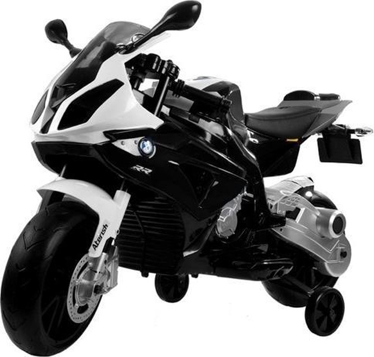 BMW S1000 Motor 12 V - Zwart, Wit - Elektrische Motorfiets voor Kinderen - Motor - BMW - Rubberen EVA Banden - Kunst Lederen Zitje Accuvoertuig kopen online