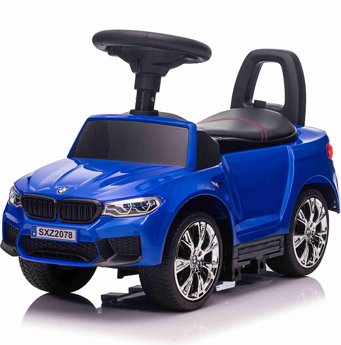 Bogi BMW M5 Loopauto - Loopwagen voor 1-3 jaar - Blauw - Leren zitje Loopauto kopen online