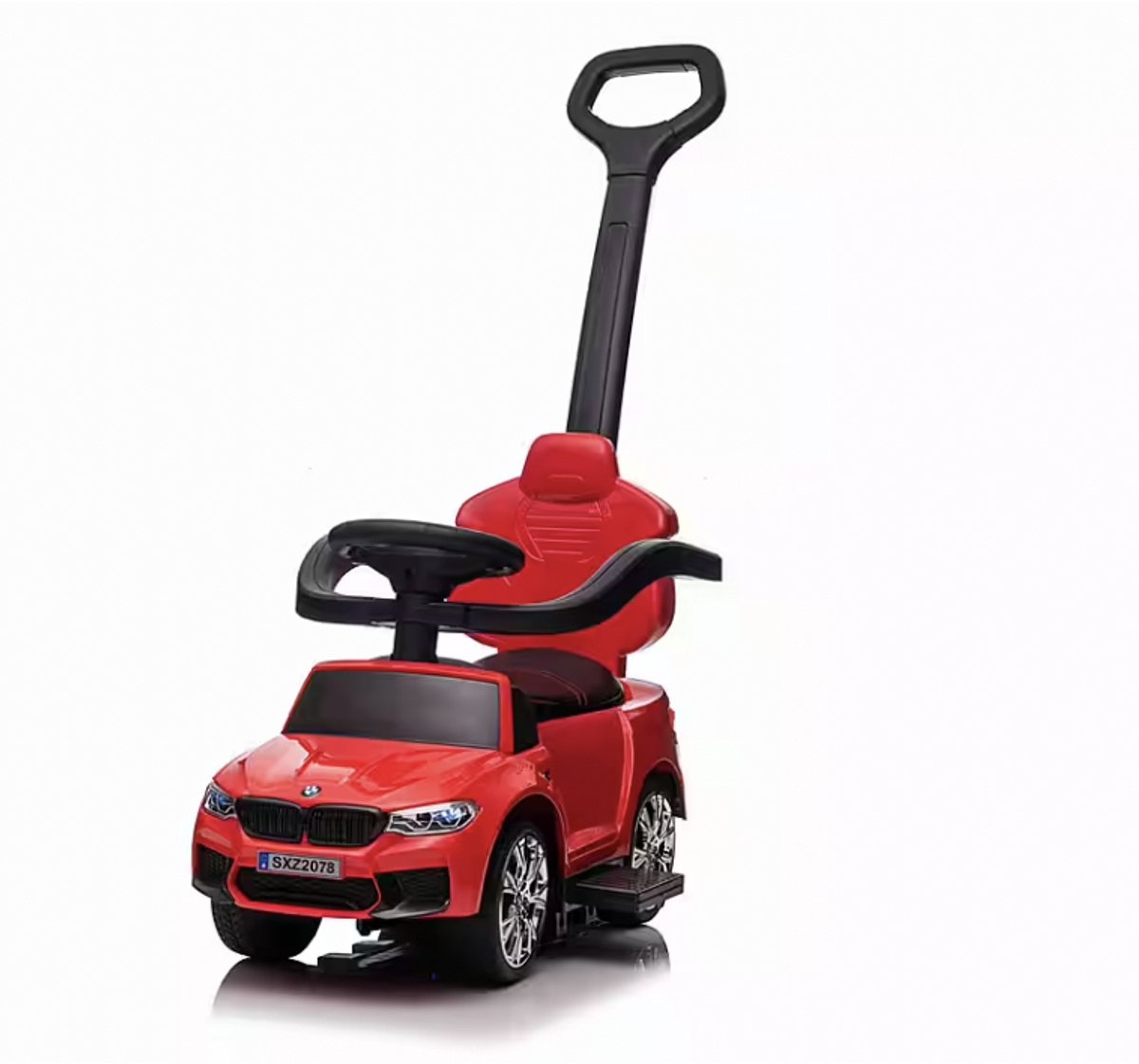 Bogi luxe loopauto - loopwagen met duwstang - Babywalker - BMW M5 - Leren zitje - Luxe uitvoering - Goede kwaliteit - Rood Loopauto kopen online