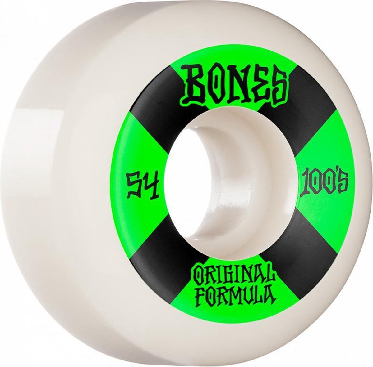 Bones Wheels 100's White-Green V5 Sidecut 54mm Skateonderdeel kopen online