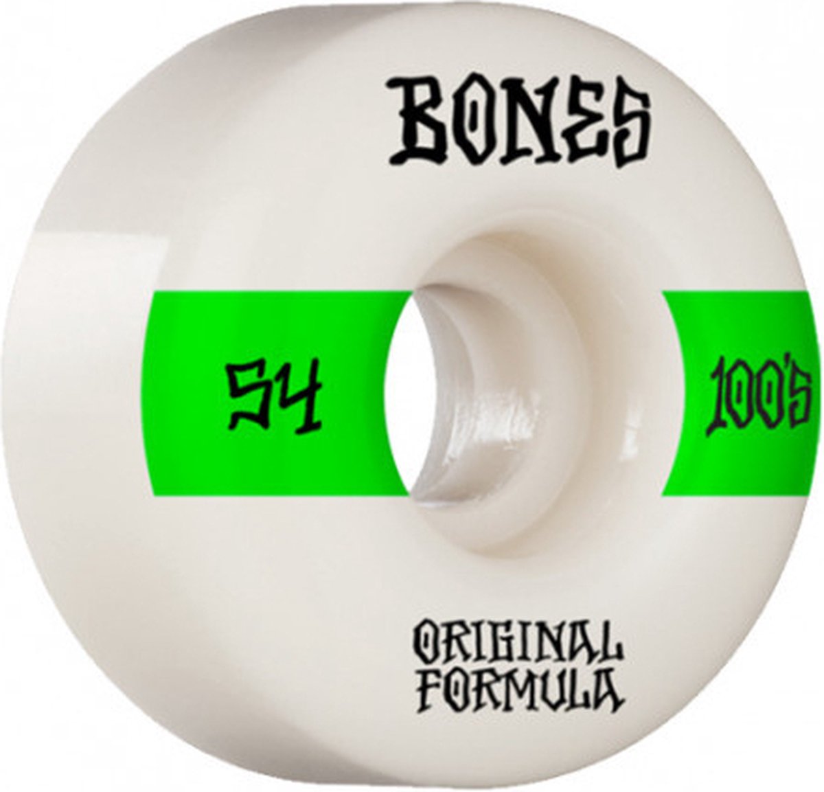 Bones Wheels 100's White-Green V5 WIDE 54mm Skateonderdeel kopen online