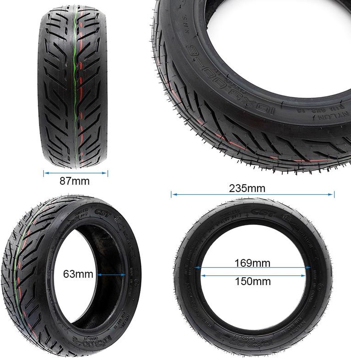 Buitenband 10x3-6 CST | Elektrische Step | Tubeless | Zwart Rubber | Duurzaam | Grip | Stabiliteit Buitenspeelvoertuigaccessoire kopen online