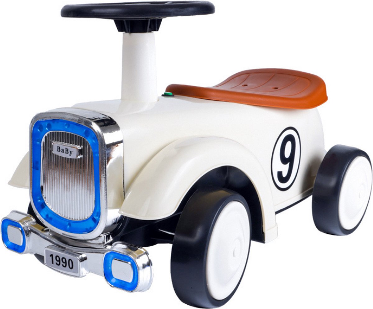 Buxibo Retro Loopauto Truck | Loopwagen voor Jongens & Meisjes | 1-3 jaar | Duurzaam | Veilig | Stimuleert Motorische Vaardigheden | Wit - 58x29x38cm Loopauto kopen online
