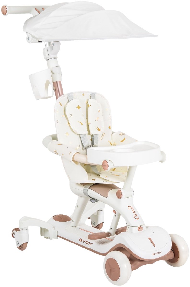 Byox Cornet White 6-in-1 Loopauto / Kinderstep met Duwstang 112060 Loopauto kopen online