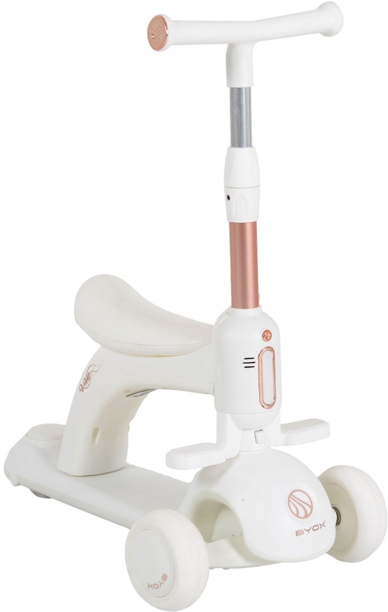 Byox Velvet Royal White 2-in-1 Step/Loopfiets 112285 Loopfiets kopen online