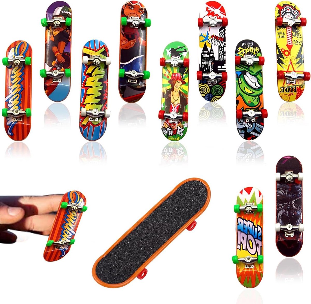 ByShane - Vingerskateboard Set 9 Stuks Professioneel Mini-Skateboards voor Kinderen - Vingerspeelgoed - Topcadeau - Kinderverjaardagscadeau Skateonderdeel kopen online