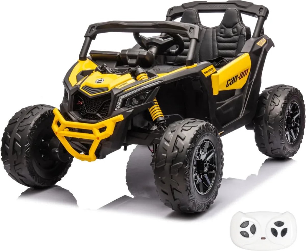 Can-Am Maverick R - Elektrische Kinderauto 12V - 1 tot 6 jaar - 4x4 - Geel Accuvoertuig kopen online