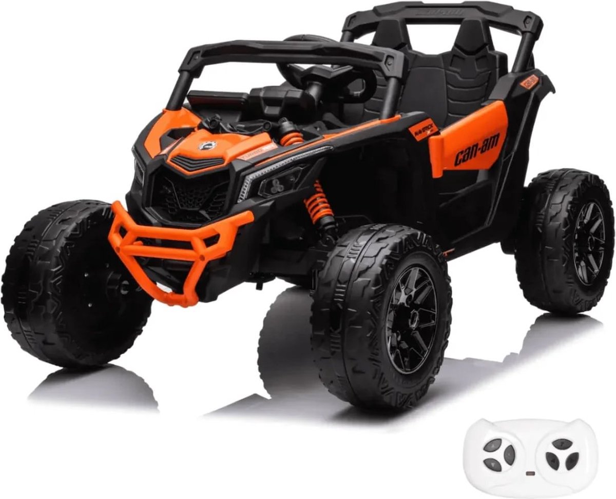can am maverick r elektrische kinderauto 12v 1 tot 6 jaar 4x4 oranje