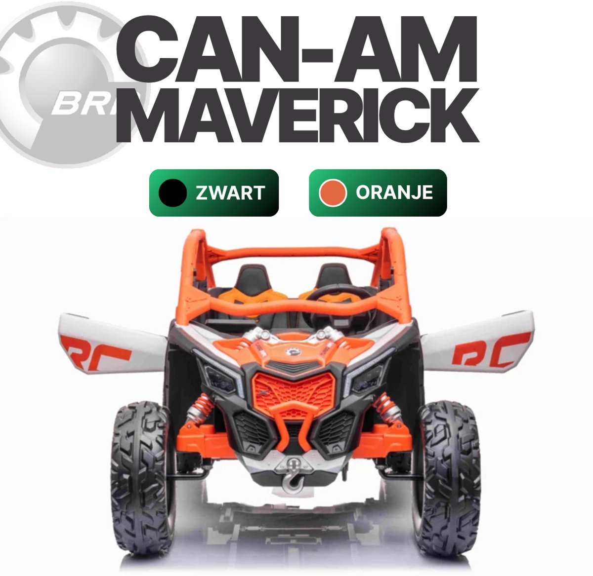 Can-Am Maverick UTV - Elektrische buggy - 2-persoons - 24V - Oranje - Met Afstandsbediening Accuvoertuig kopen online